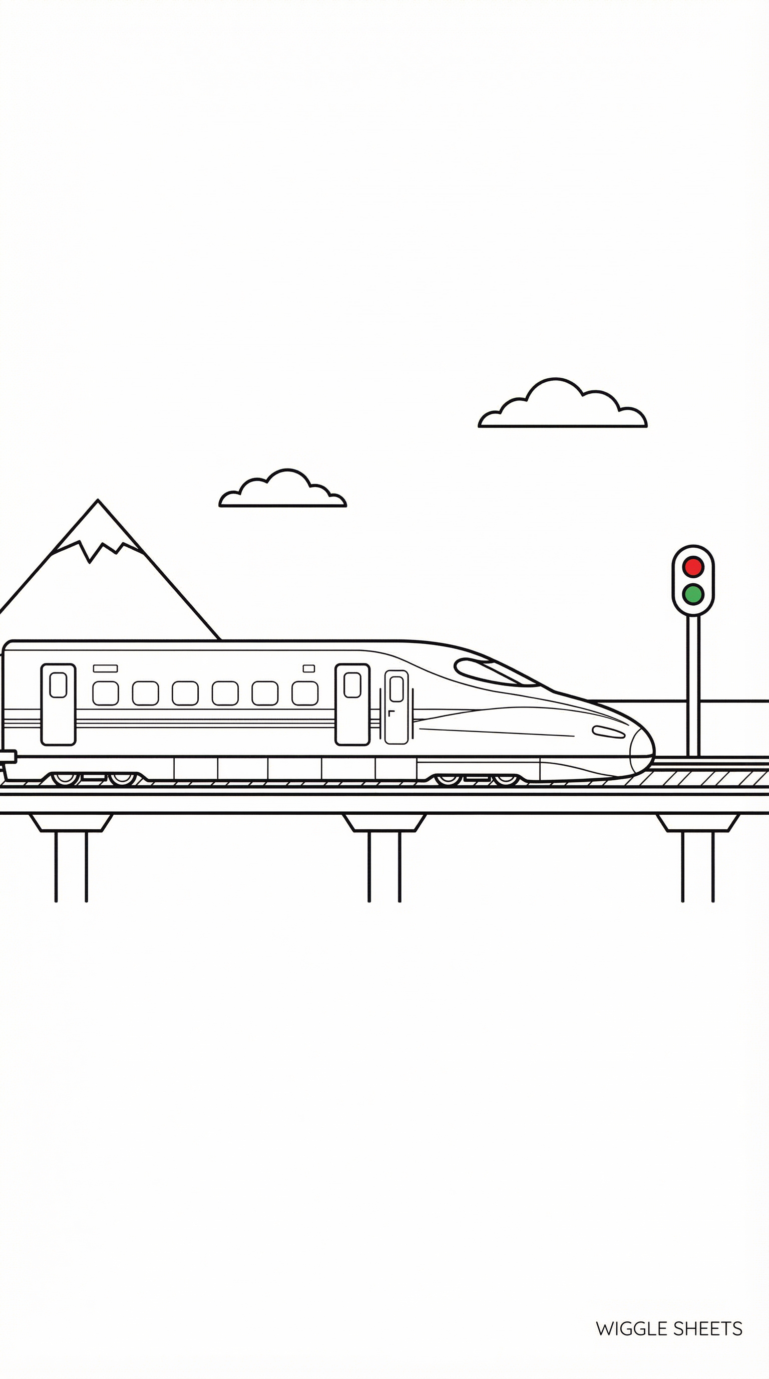 Bullet Train Side Coloring Page